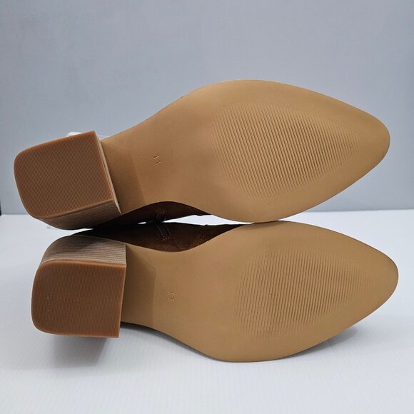 NEW Abound Courtnee Ankle Bootie Womens 11 Tan Western Cowgirl Block Heel - Picture 14 of 16